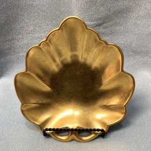 GOLD PICKARD SERIES 300 LEAF NUT DISH PORCELAIN MADE IN THE USA